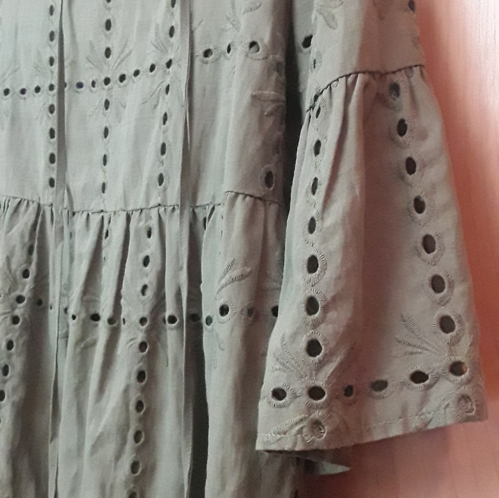 Country Living Boho Green Olive Dress Sz S - Picture 5 of 8